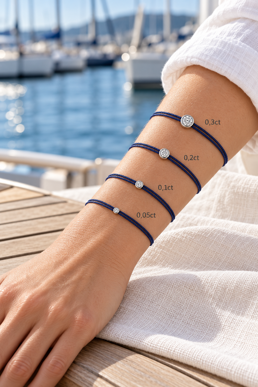 Cuty Lab Diamant Armband "navy blue"