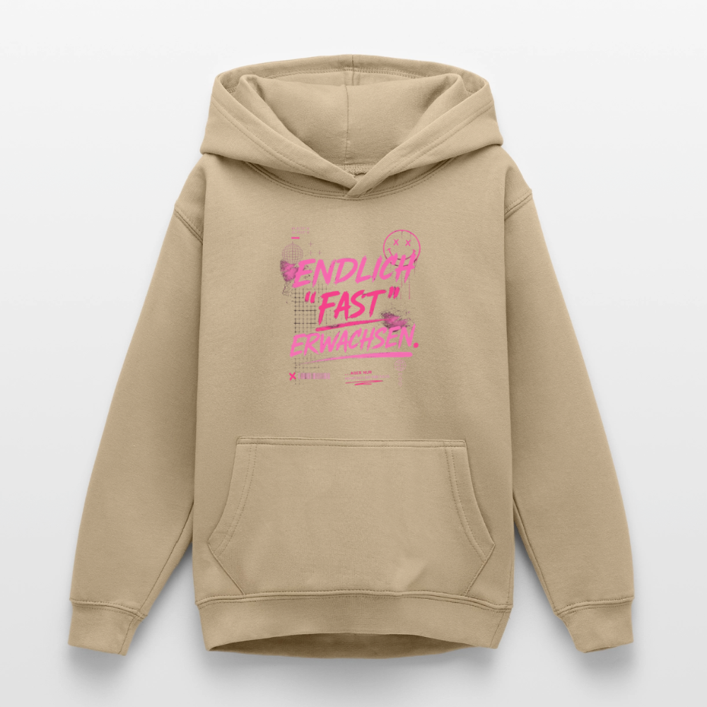 Teenager Hoodie "fast Erwachsen pink"" - Sand