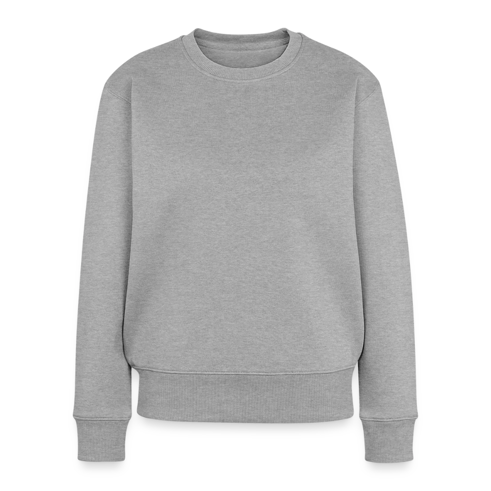 Frauen Premium Pullover " fast Erwachsen pink" - Grau meliert