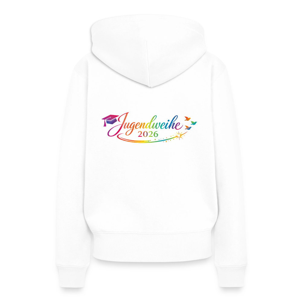 Frauen Premium Hoodie "Jahreslogo 2026" - Weiß