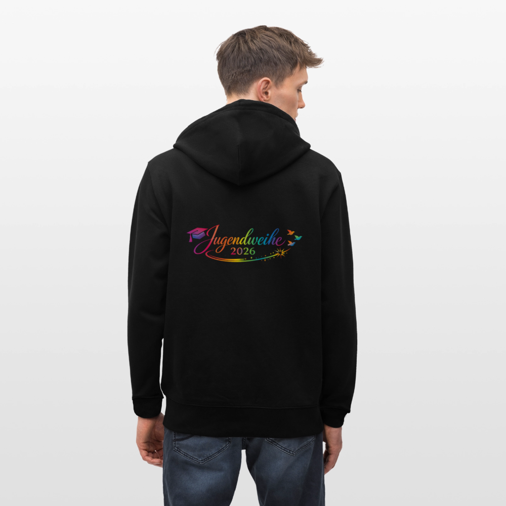 Stanley/Stella Unisex Bio-Kapuzenjacke CULTIVATOR  "Jahreslogo 2026" - Schwarz