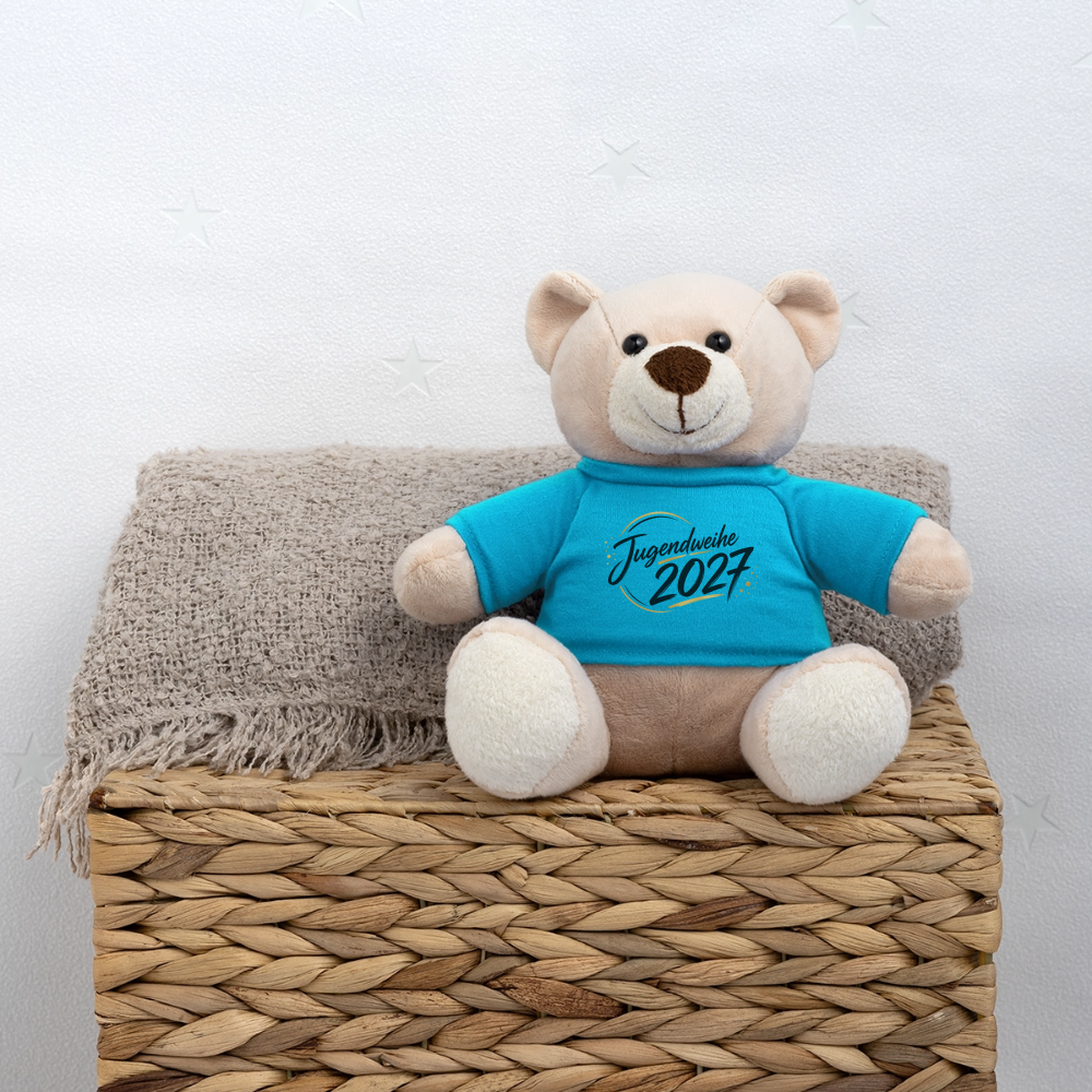 Teddy mit Jahreslogo 2027 - Atollblau