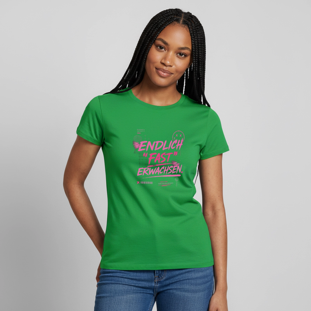 Frauen T-Shirt "fast Erwachsen pink" - Kelly Green