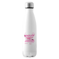 Isolierflasche mit Statement "fast Erwachsen pink" - Weiß