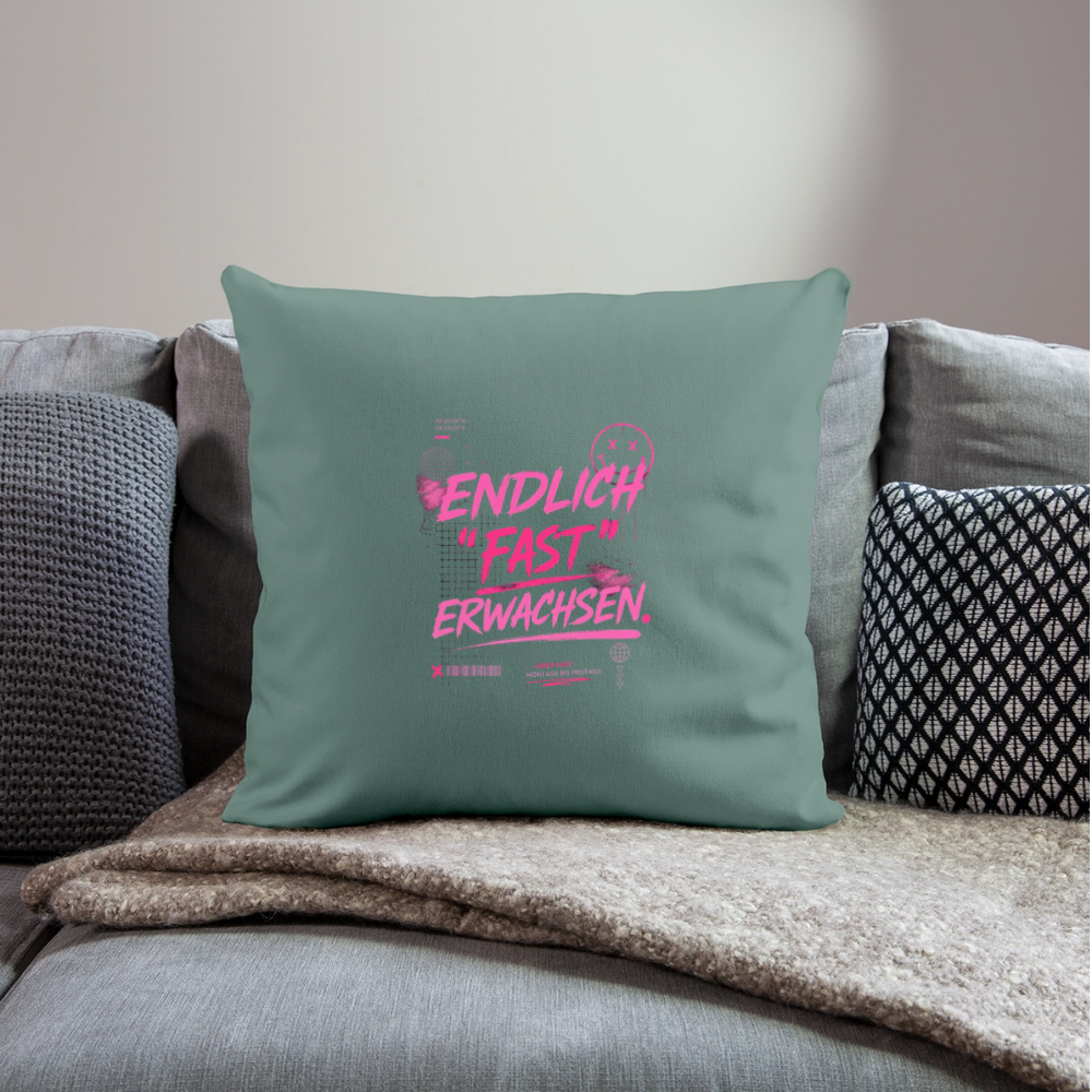 Sofakissenbezug 44 x 44 cm "fast Erwachsen pink" - Tanngrün