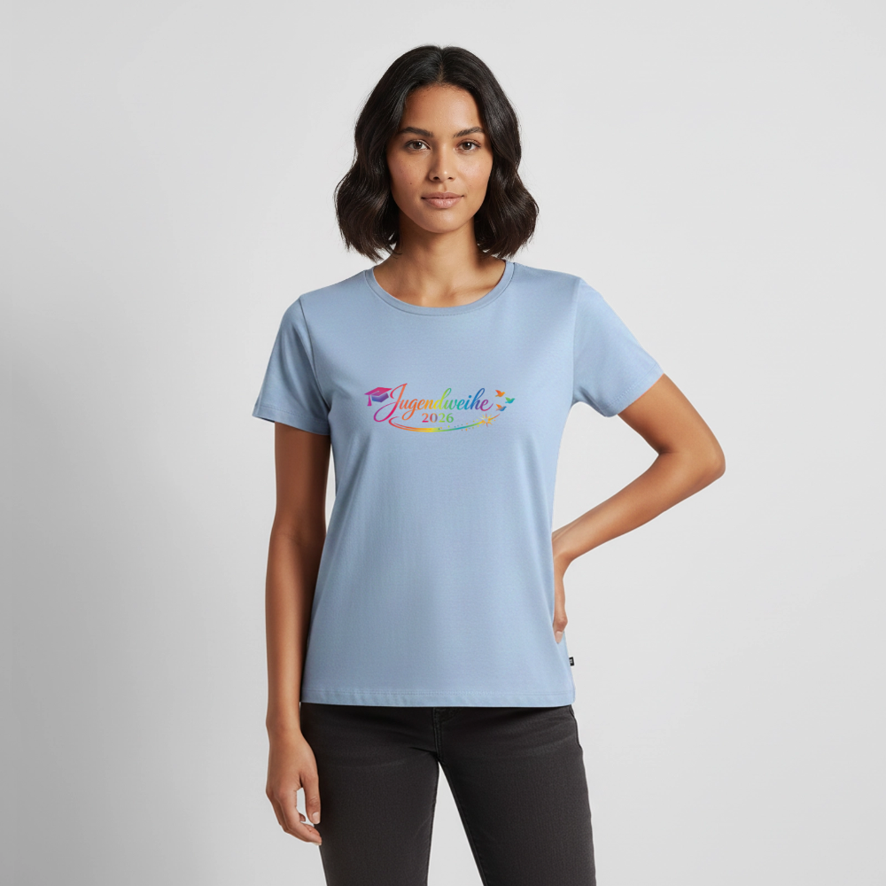 Frauen Premium T-Shirt nachhaltig "Jahreslogo 2026" - Hellblau