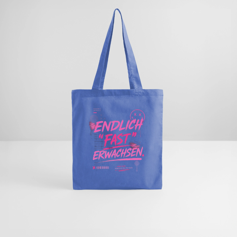 Stoffbeutel. "fast Erwachsen pink" - Hellblau
