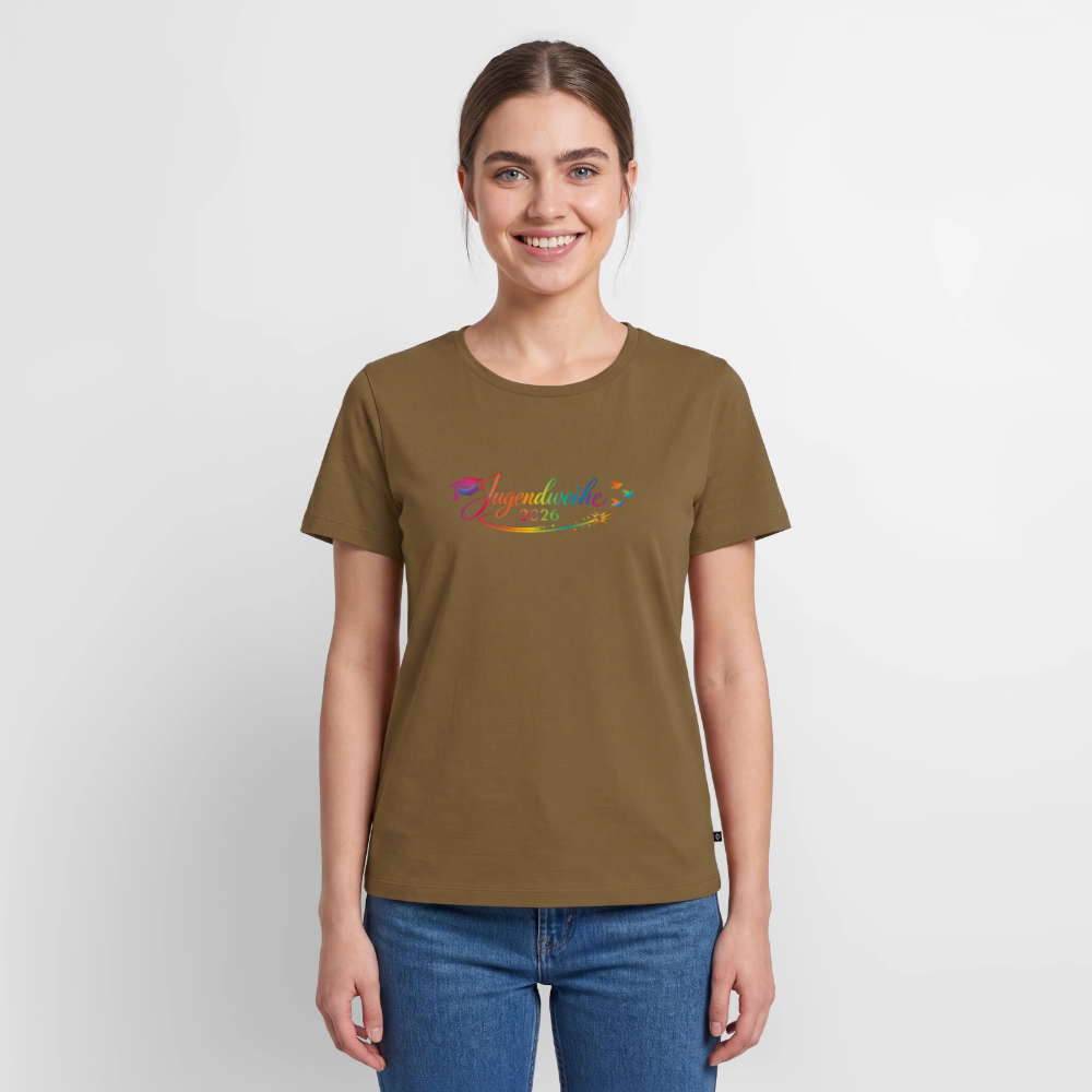 Frauen Premium T-Shirt nachhaltig "Jahreslogo 2026" - Nussbraun
