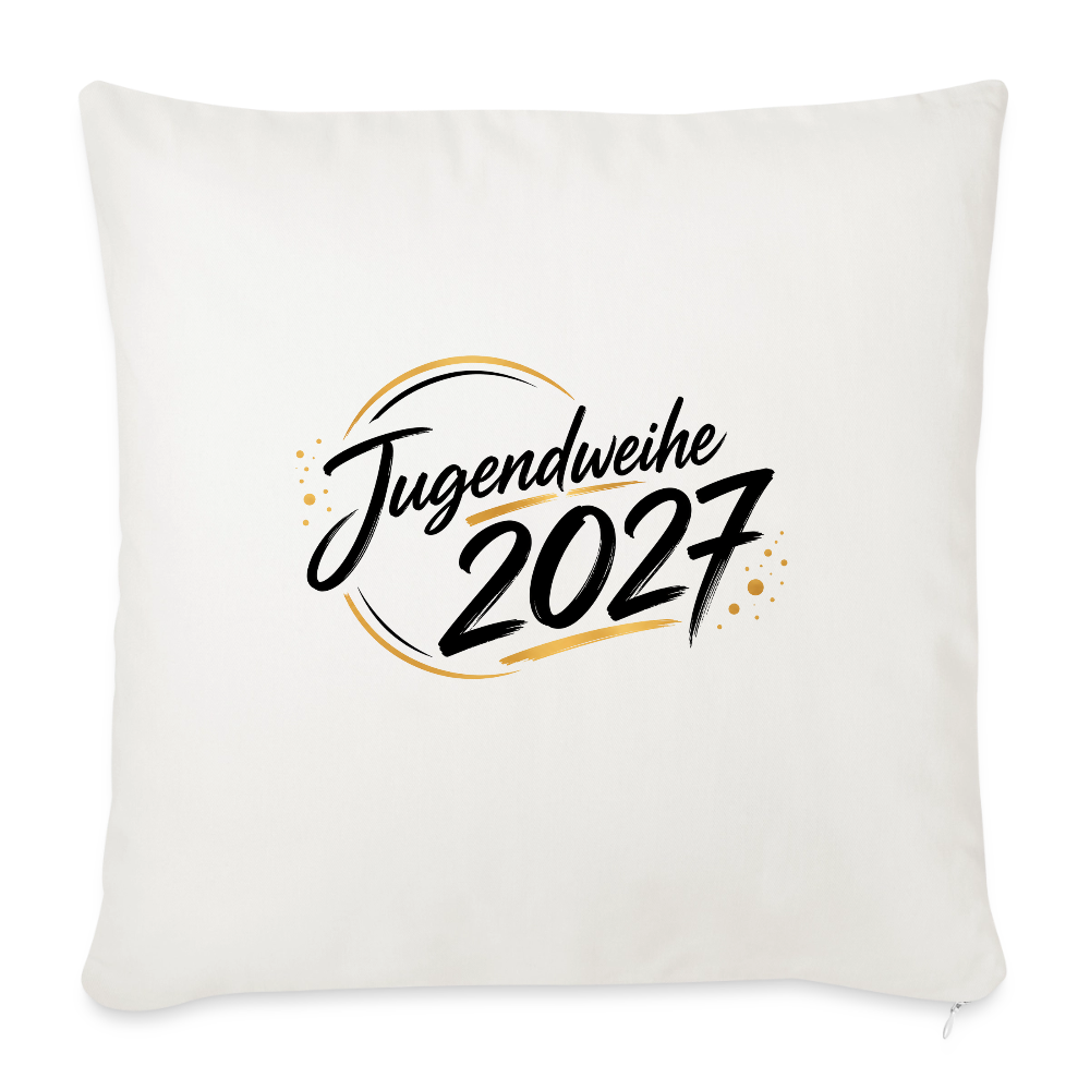 Sofakissenbezug 44 x 44 cm mit Jahreslogo 2027 - Naturweiß 