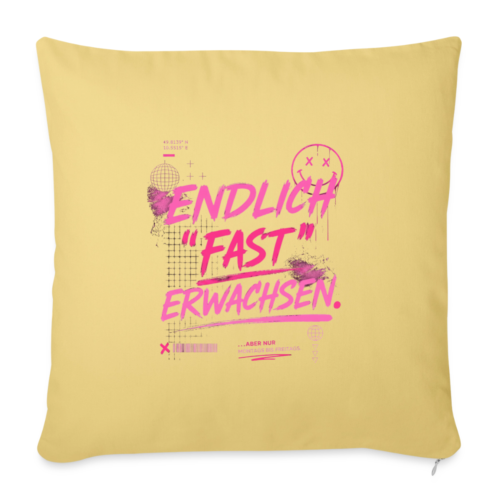 Sofakissenbezug 44 x 44 cm "fast Erwachsen pink" - Hellgelb