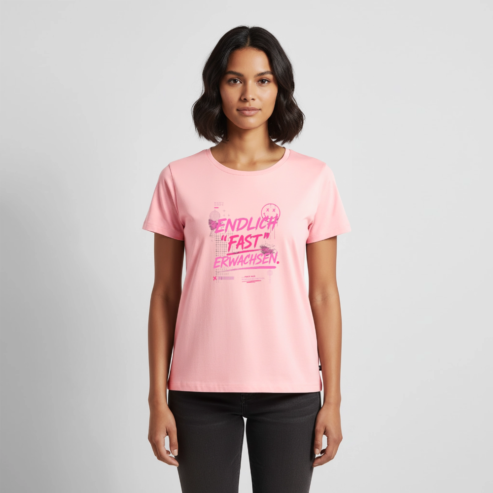 Frauen Premium T-Shirt nachhaltig "fast Erwachsen pink" - Rosa