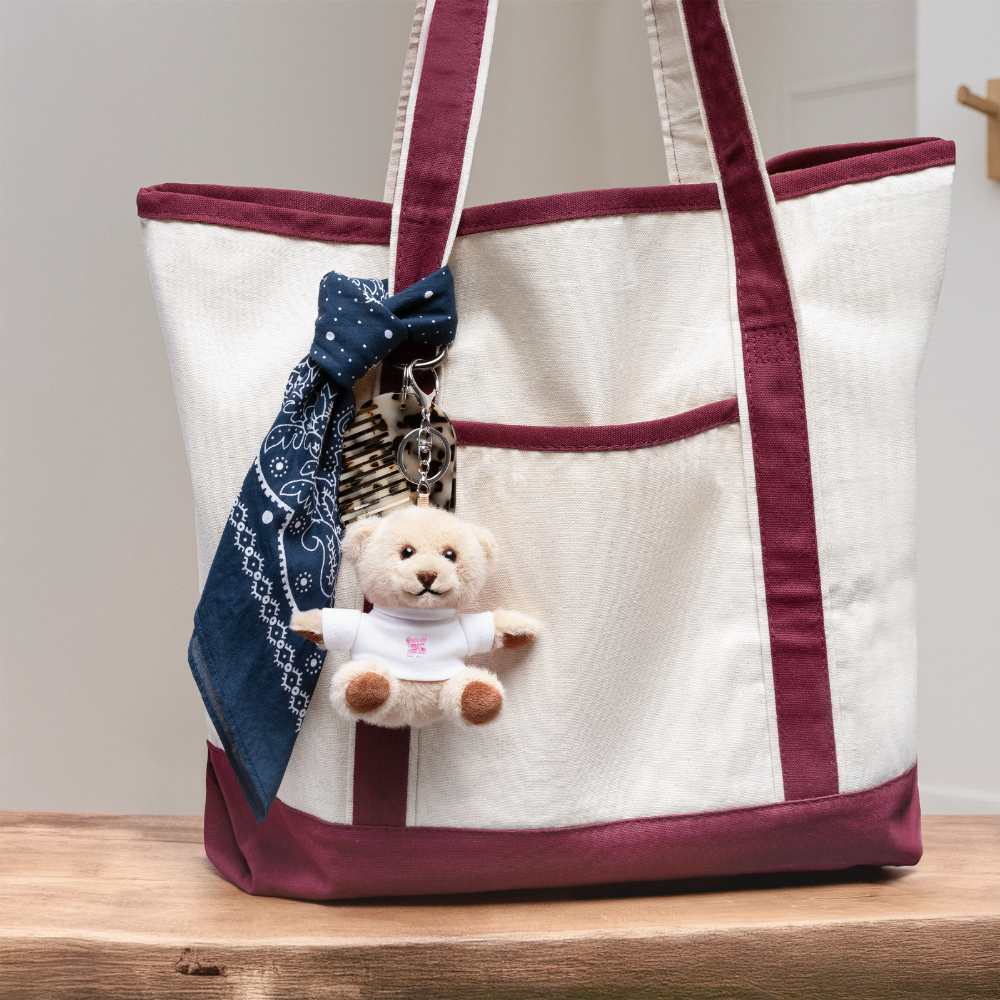 Teddy Schlüsselanhänger " fast Erwachsen pink" - Weiß