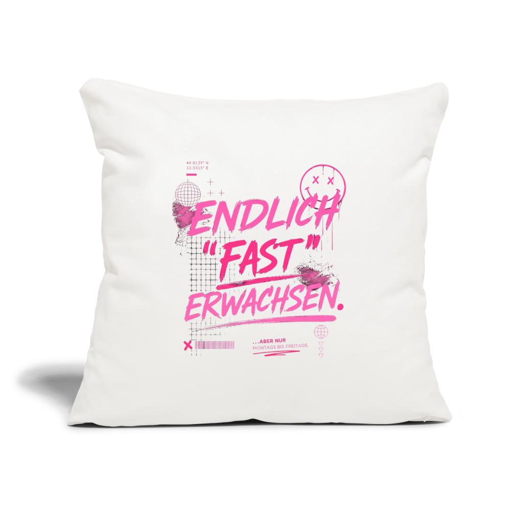 Sofakissen mit Füllung 44 x 44 cm "fast Erwachsen pink" - Naturweiß 