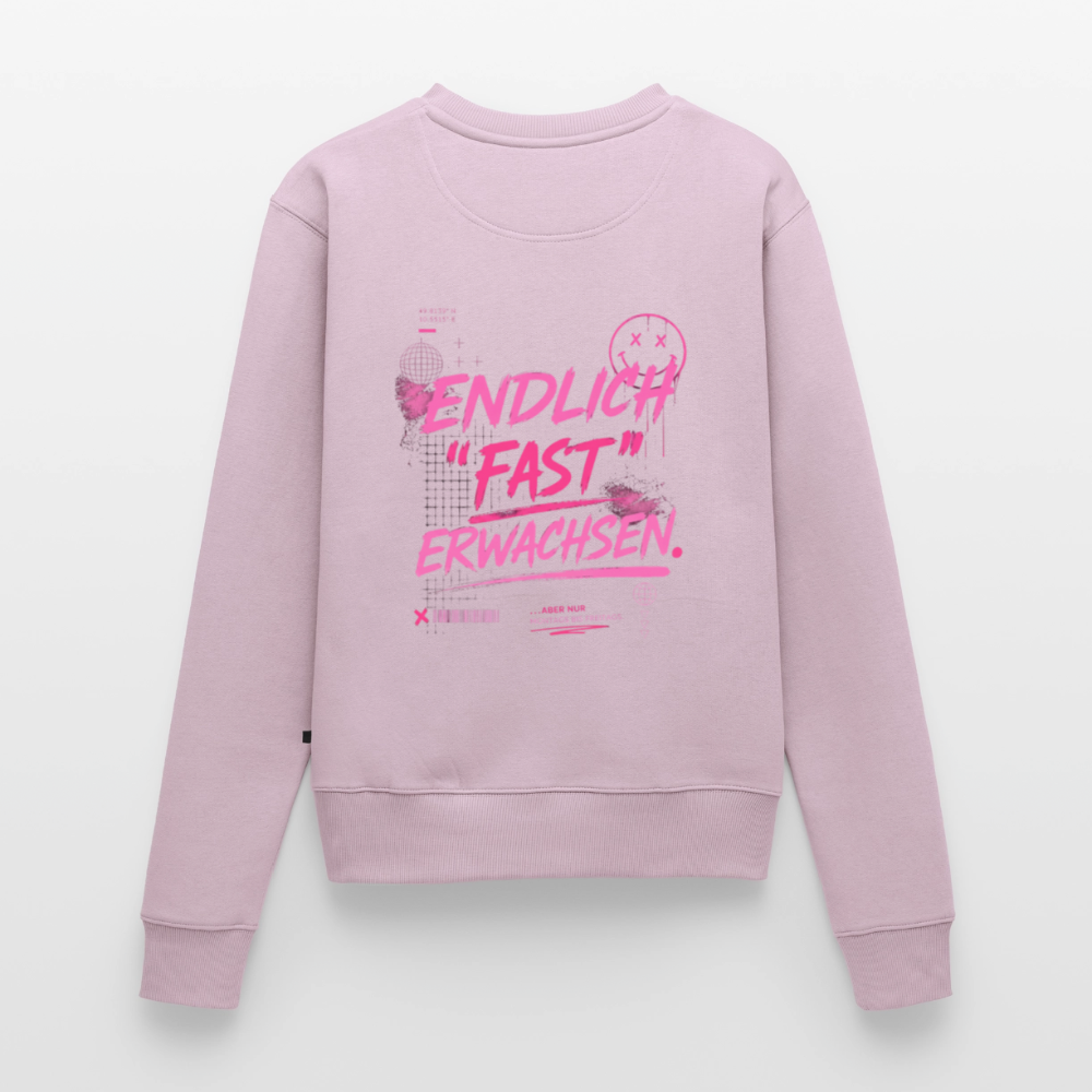 Frauen Premium Pullover " fast Erwachsen pink" - Altrosa