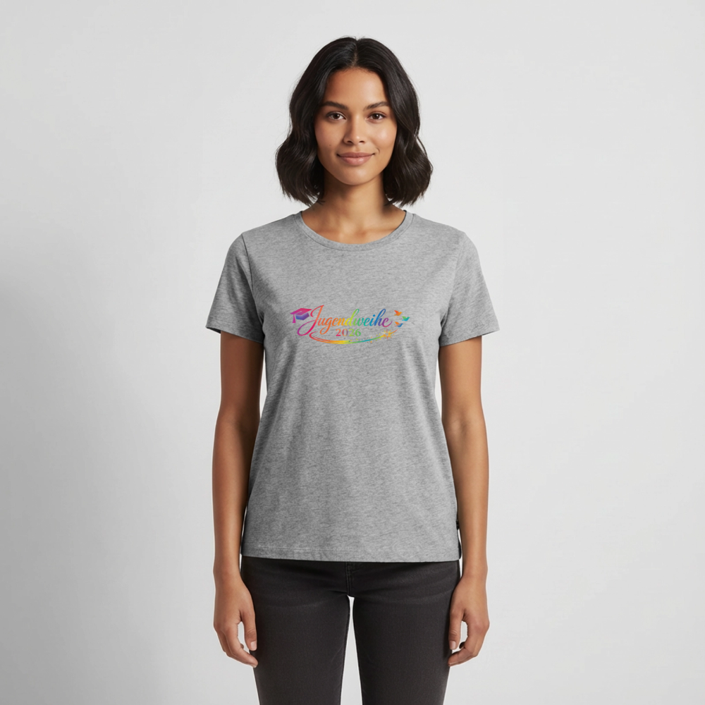 Frauen Premium T-Shirt nachhaltig "Jahreslogo 2026" - Grau meliert