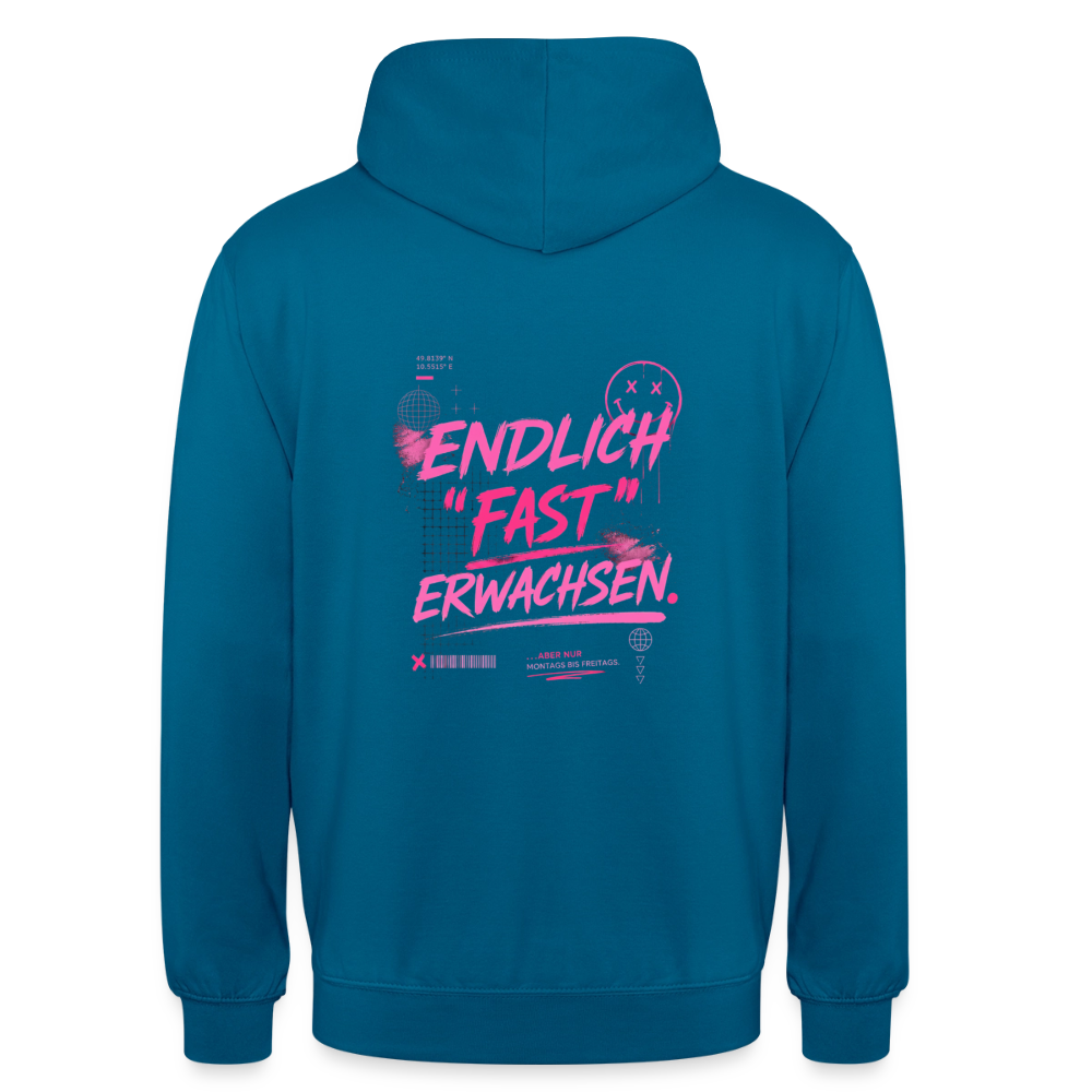 Unisex Hoodie "fast Erwachsen pink" - Tiefseeblau 