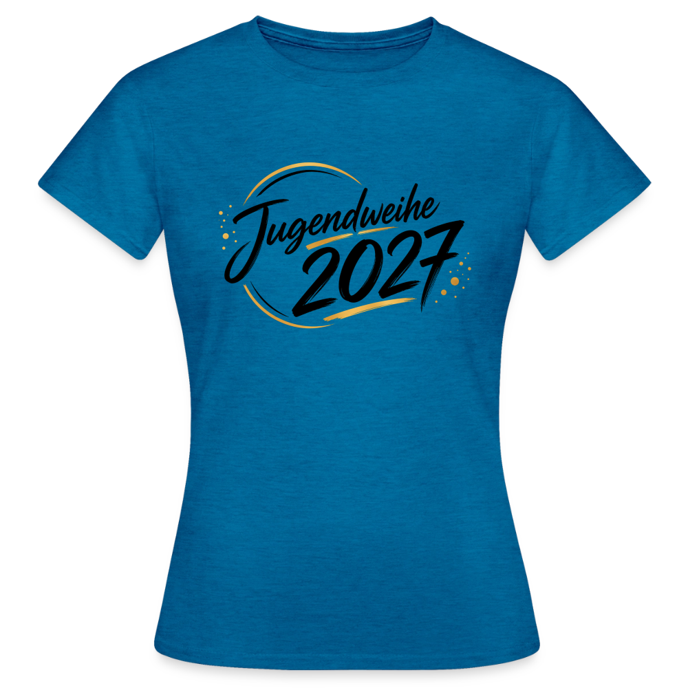 Frauen T-Shirt "Jahreslogo 2027" - Antikblaues Saphir meliert