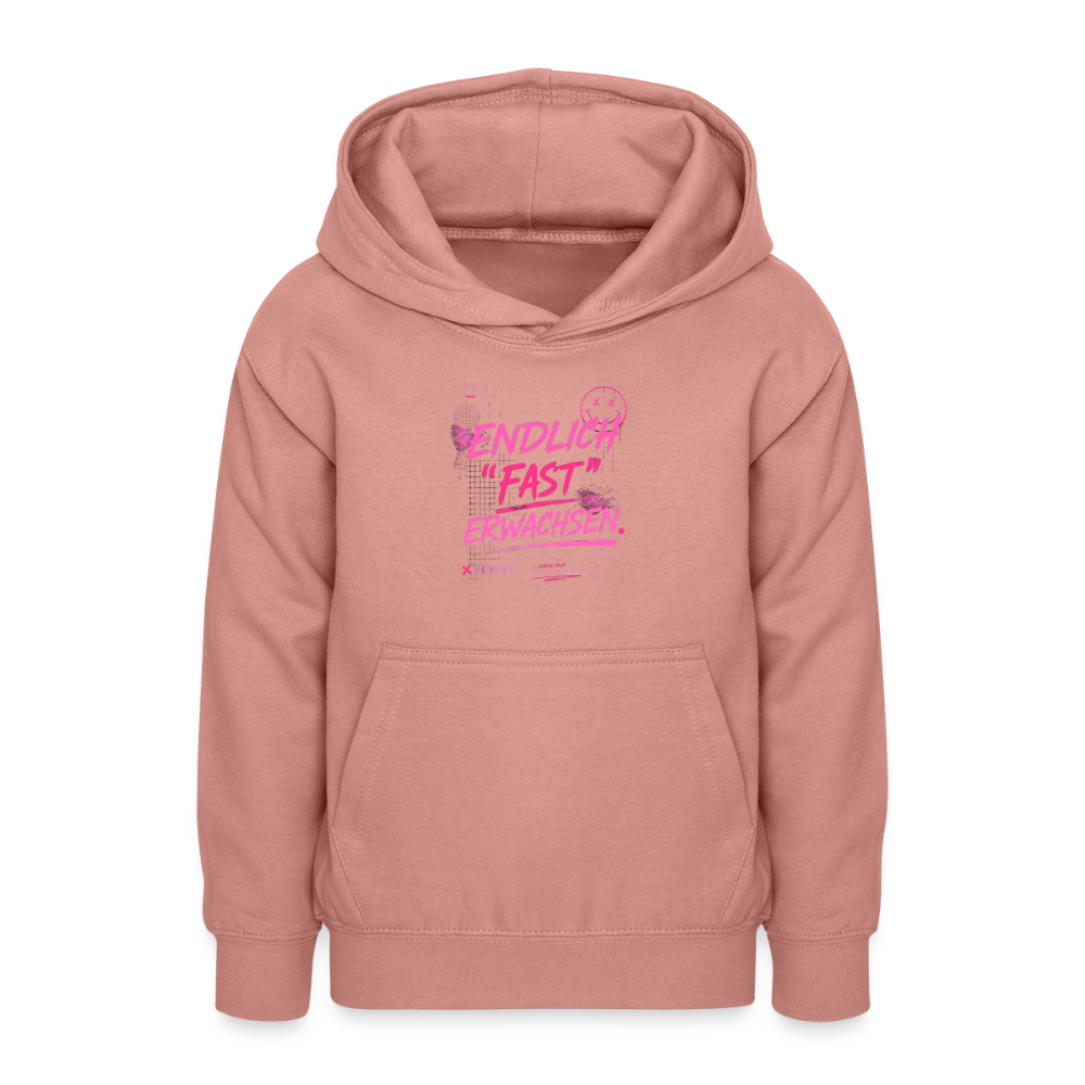 Teenager Hoodie "fast Erwachsen pink"" - Altrosa
