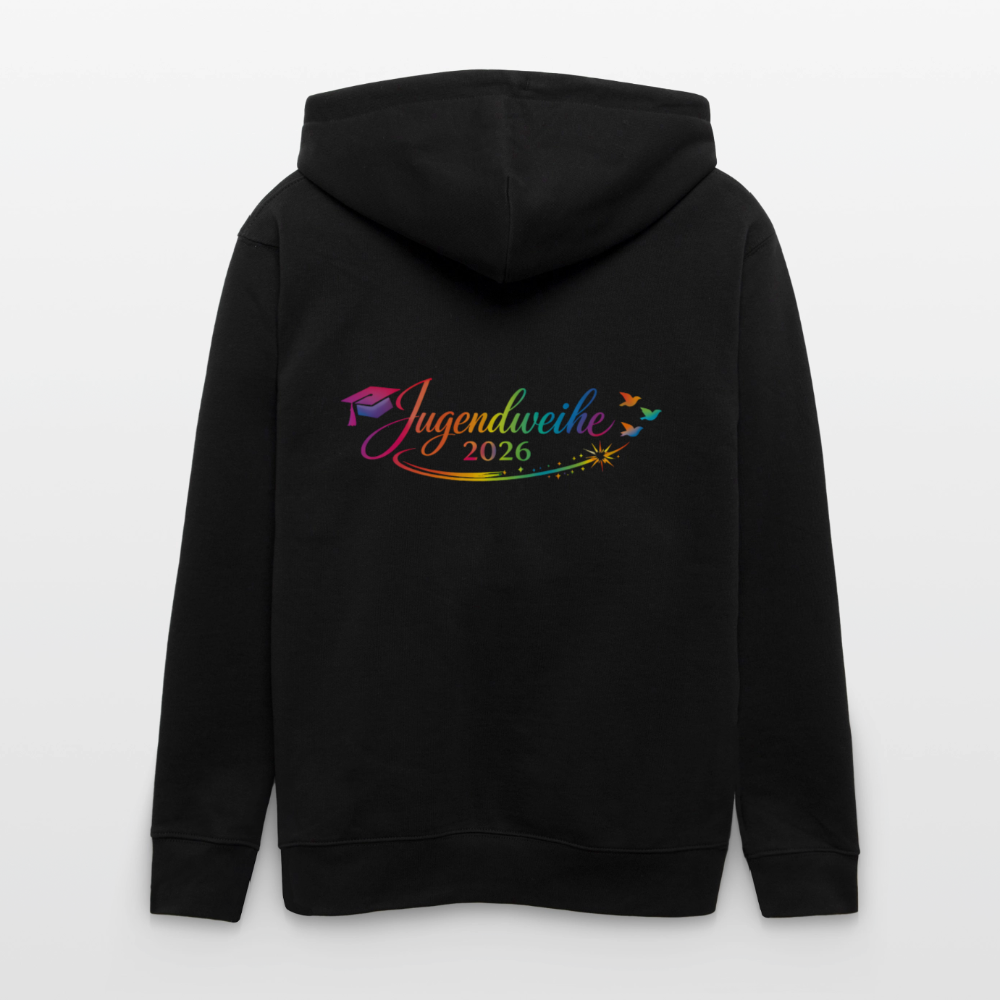 Stanley/Stella Unisex Bio-Kapuzenjacke CULTIVATOR  "Jahreslogo 2026" - Schwarz