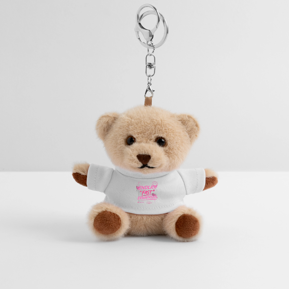 Teddy Schlüsselanhänger " fast Erwachsen pink" - Weiß