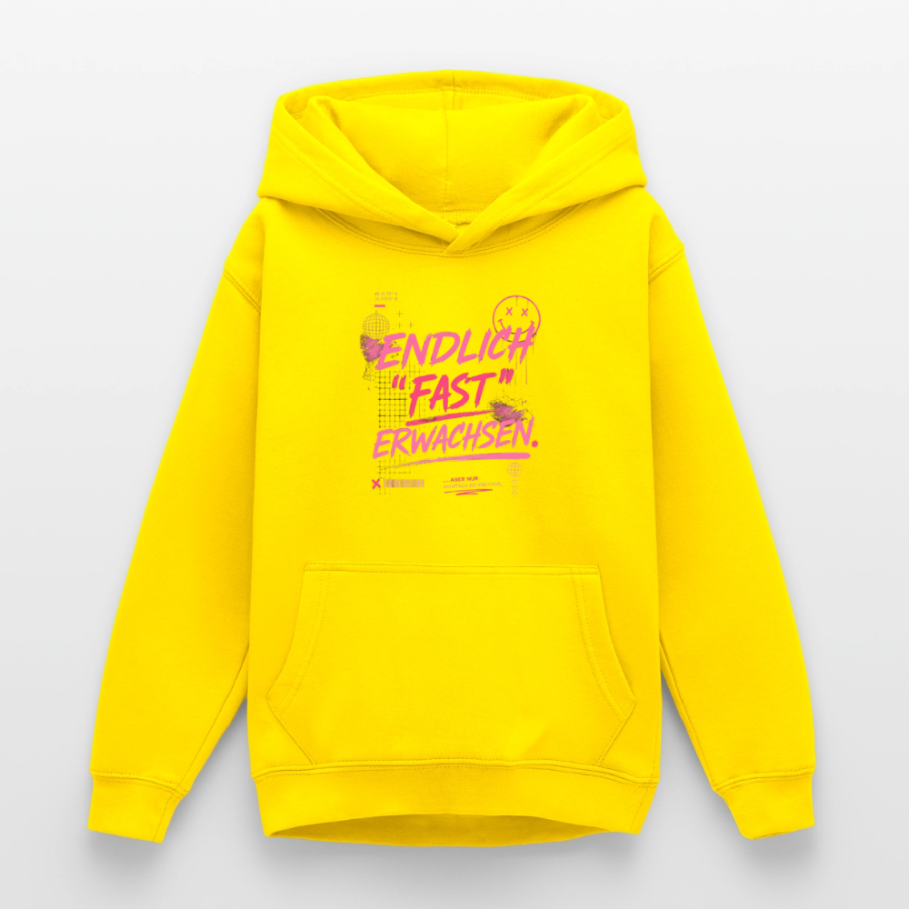 Teenager Hoodie "fast Erwachsen pink"" - Gelb
