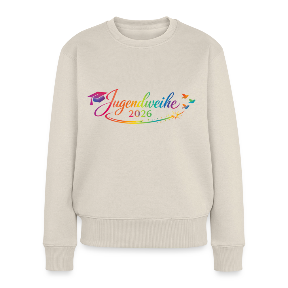 Frauen Premium Pullover " Jahreslogo 2026" - Beige