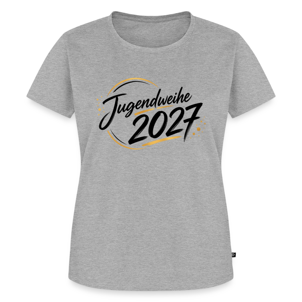 Frauen Premium T-Shirt nachhaltig "Jahreslogo 2027" - Grau meliert