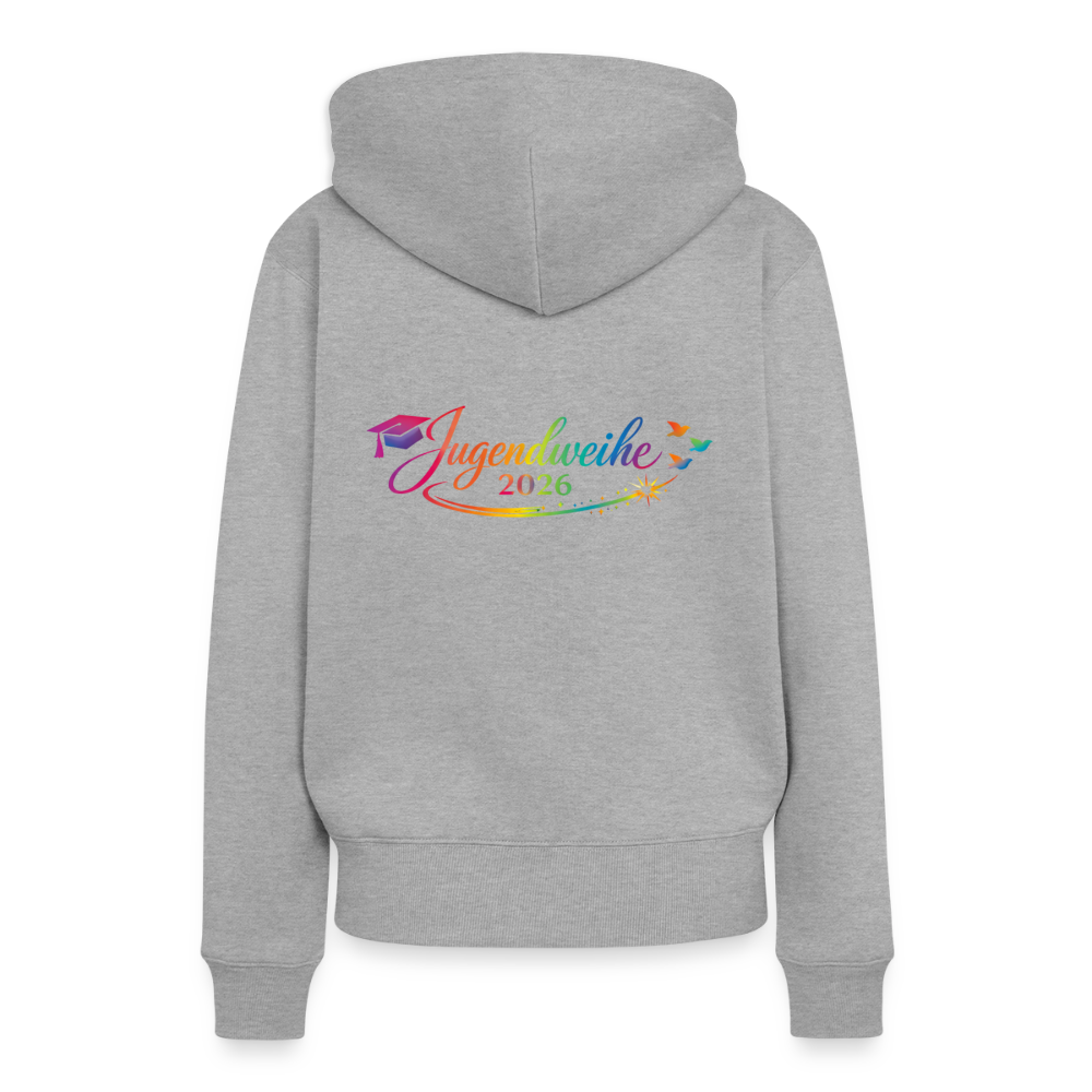 Frauen Premium Hoodie "Jahreslogo 2026" - Grau meliert
