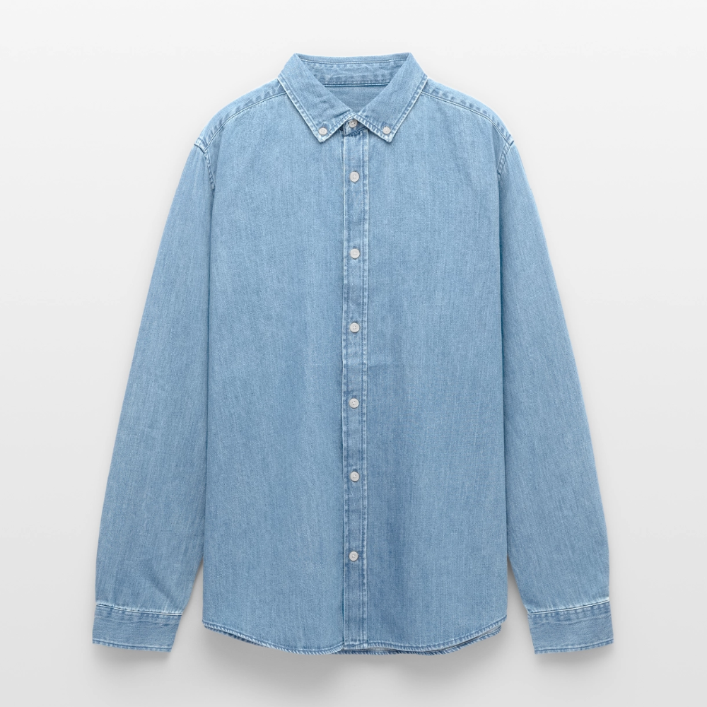 Männer Jeanshemd Organic von Stanley/Stella "Jahreslogo 2027" - verwaschenes Hellblau
