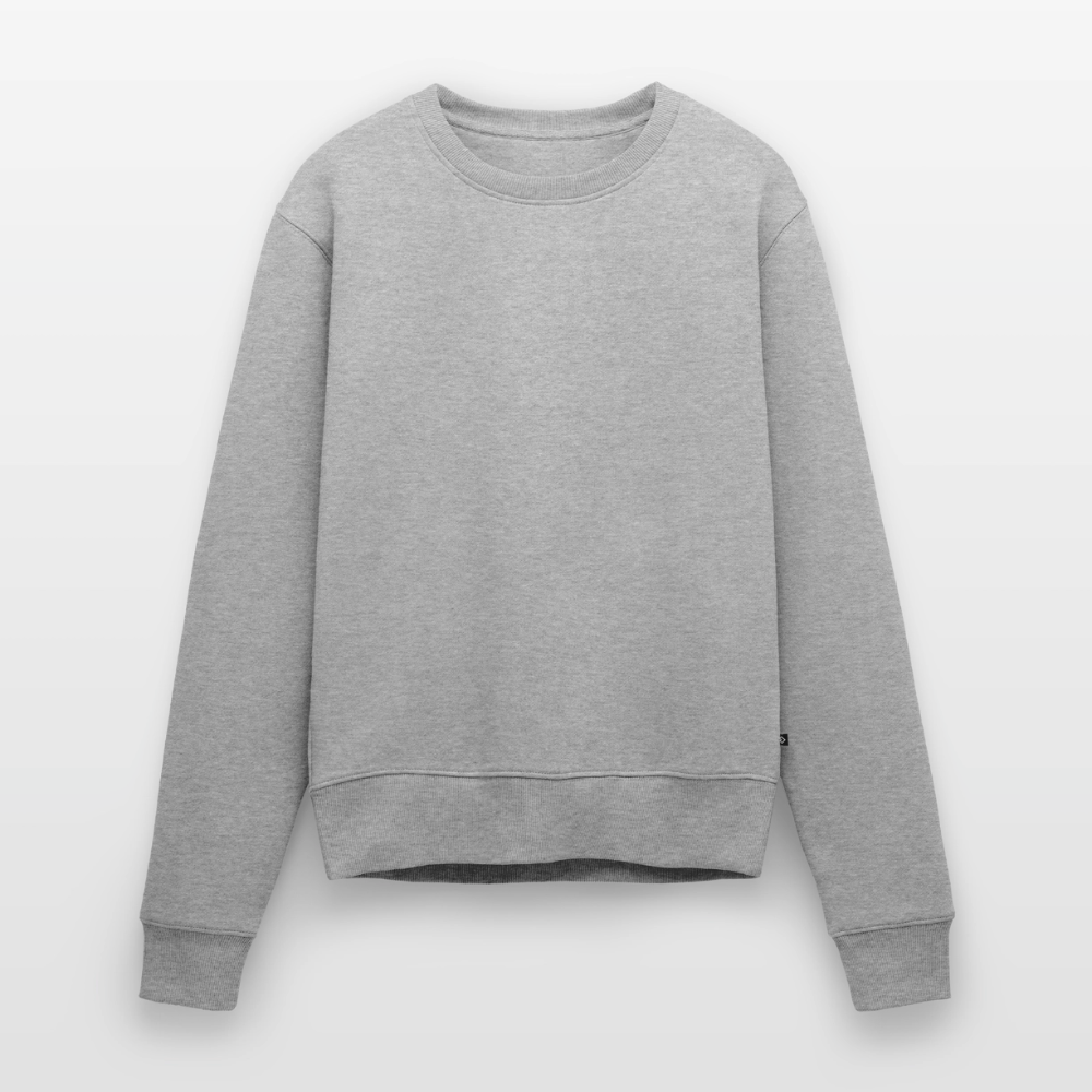 Frauen Premium Pullover " fast Erwachsen pink" - Grau meliert