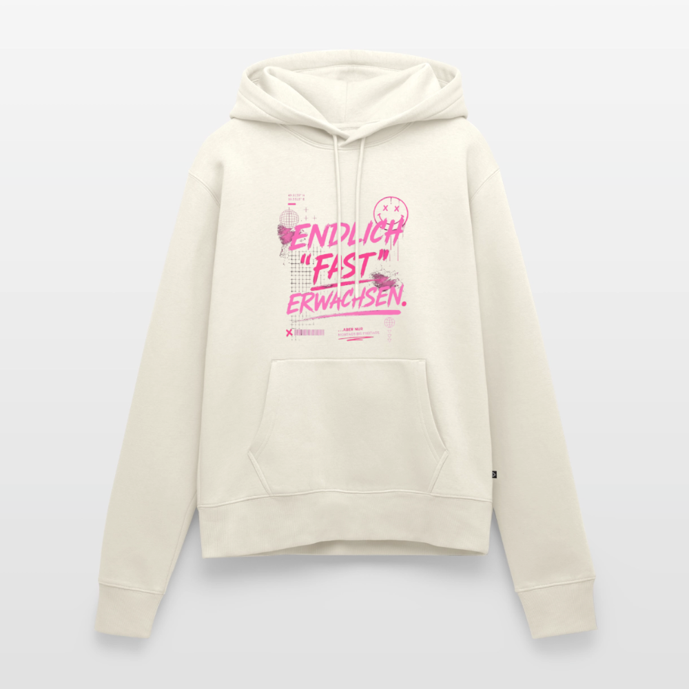 Frauen Premium Hoodie "fast Erwachsen pink" - Naturweiß