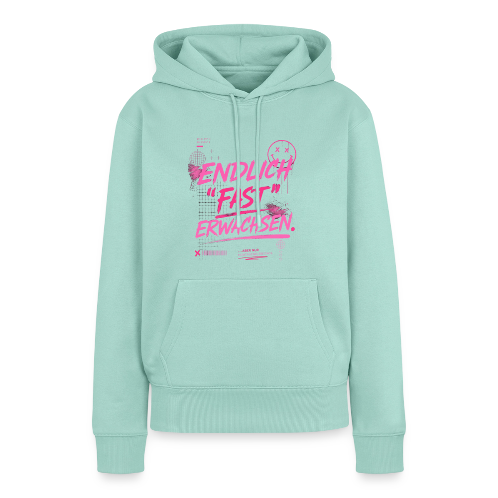 Frauen Premium Hoodie "fast Erwachsen pink" - Mint 