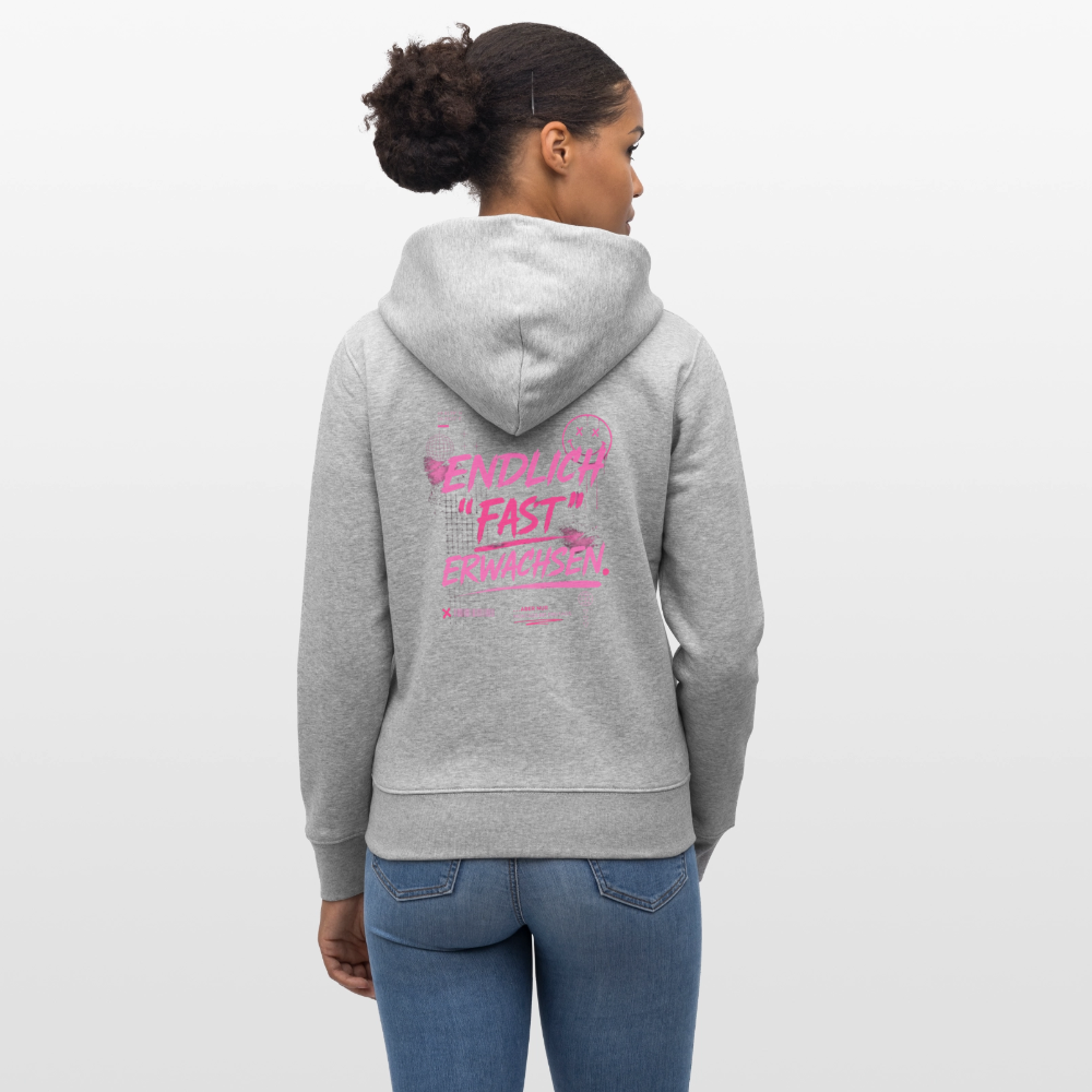 Stanley/Stella Unisex Bio-Kapuzenjacke CULTIVATOR  "fast Erwachsen pink" - Grau meliert