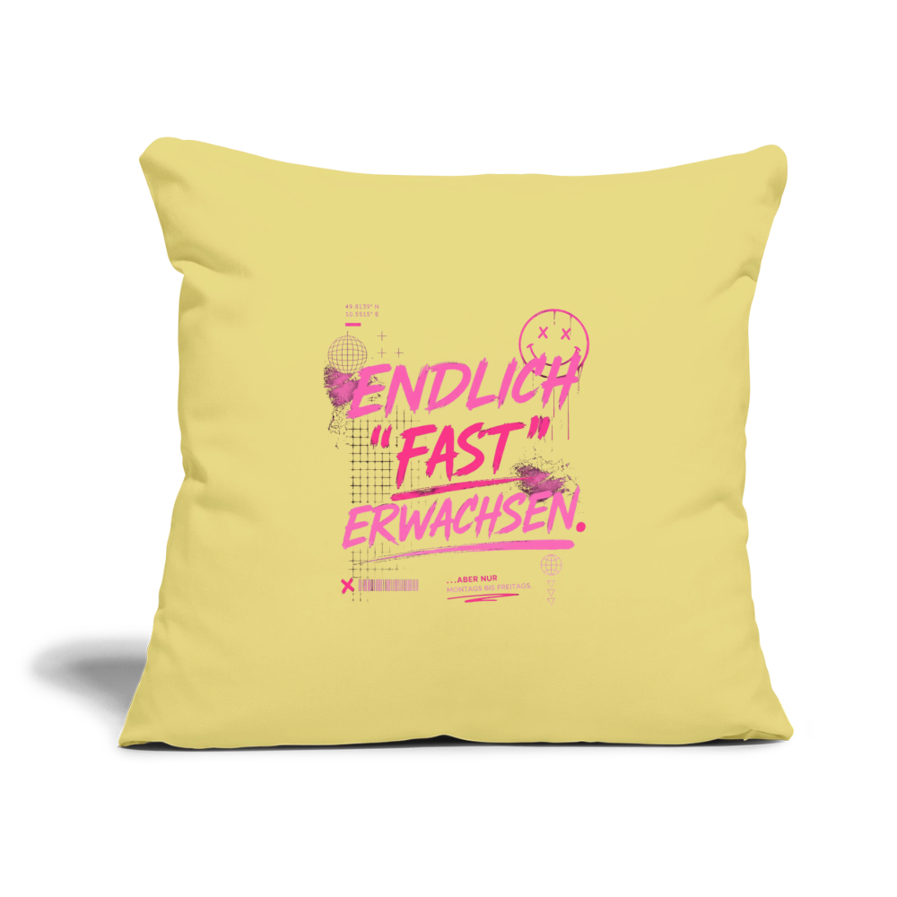Sofakissenbezug 44 x 44 cm "fast Erwachsen pink" - Hellgelb