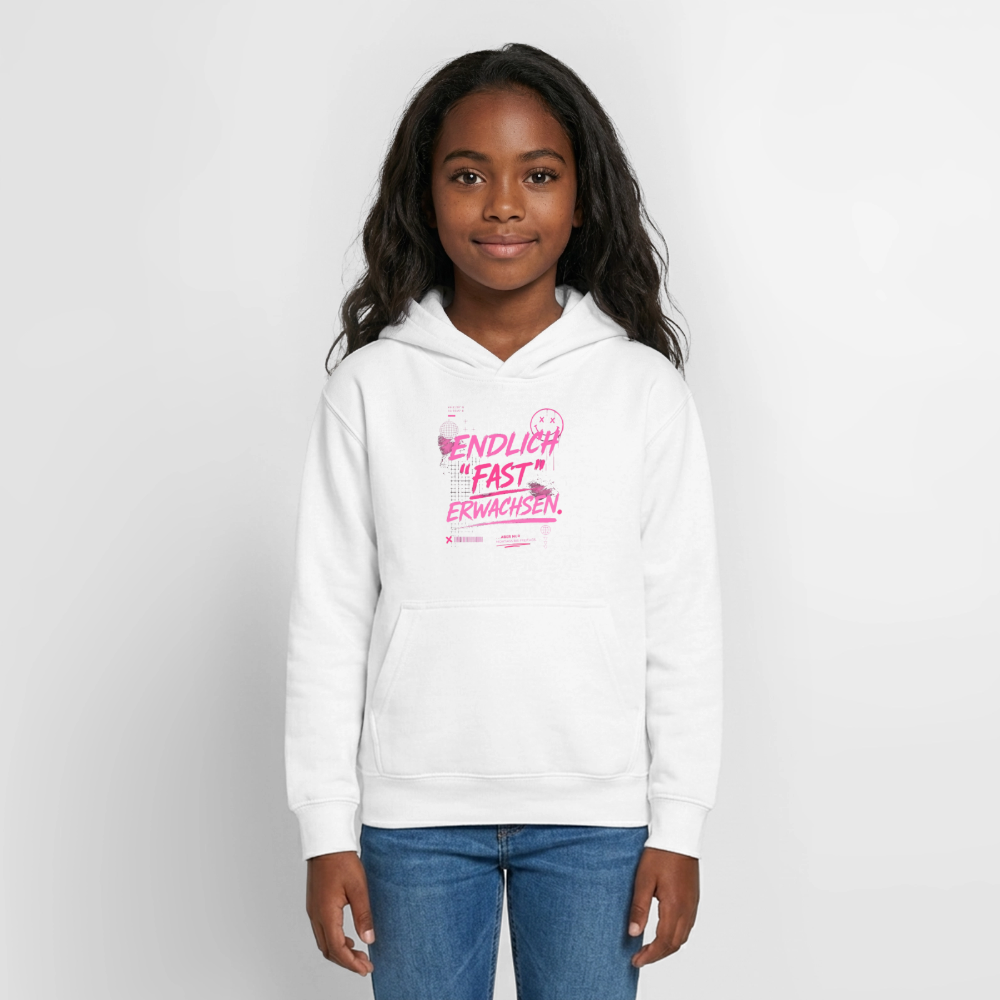 Teenager Hoodie "fast Erwachsen pink"" - Weiß