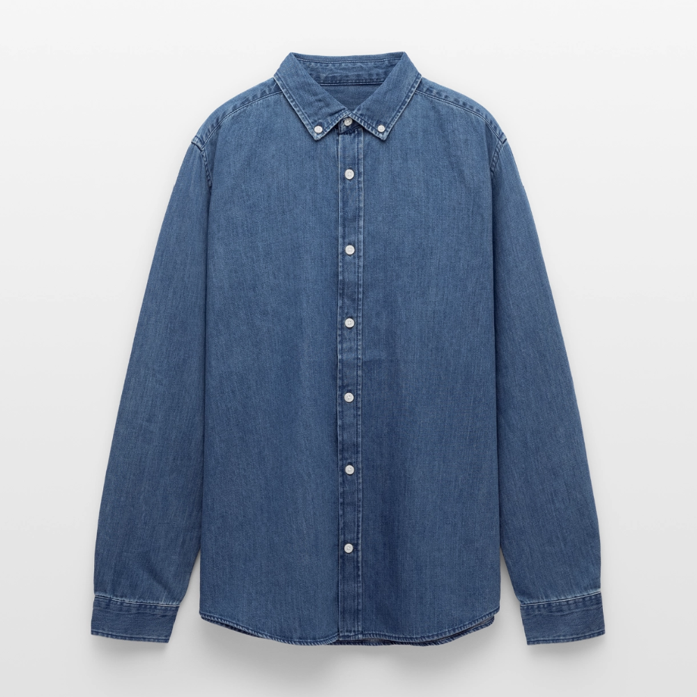 Männer Jeanshemd Organic von Stanley/Stella "Jahreslogo 2026" - verwaschenes Mittelblau 