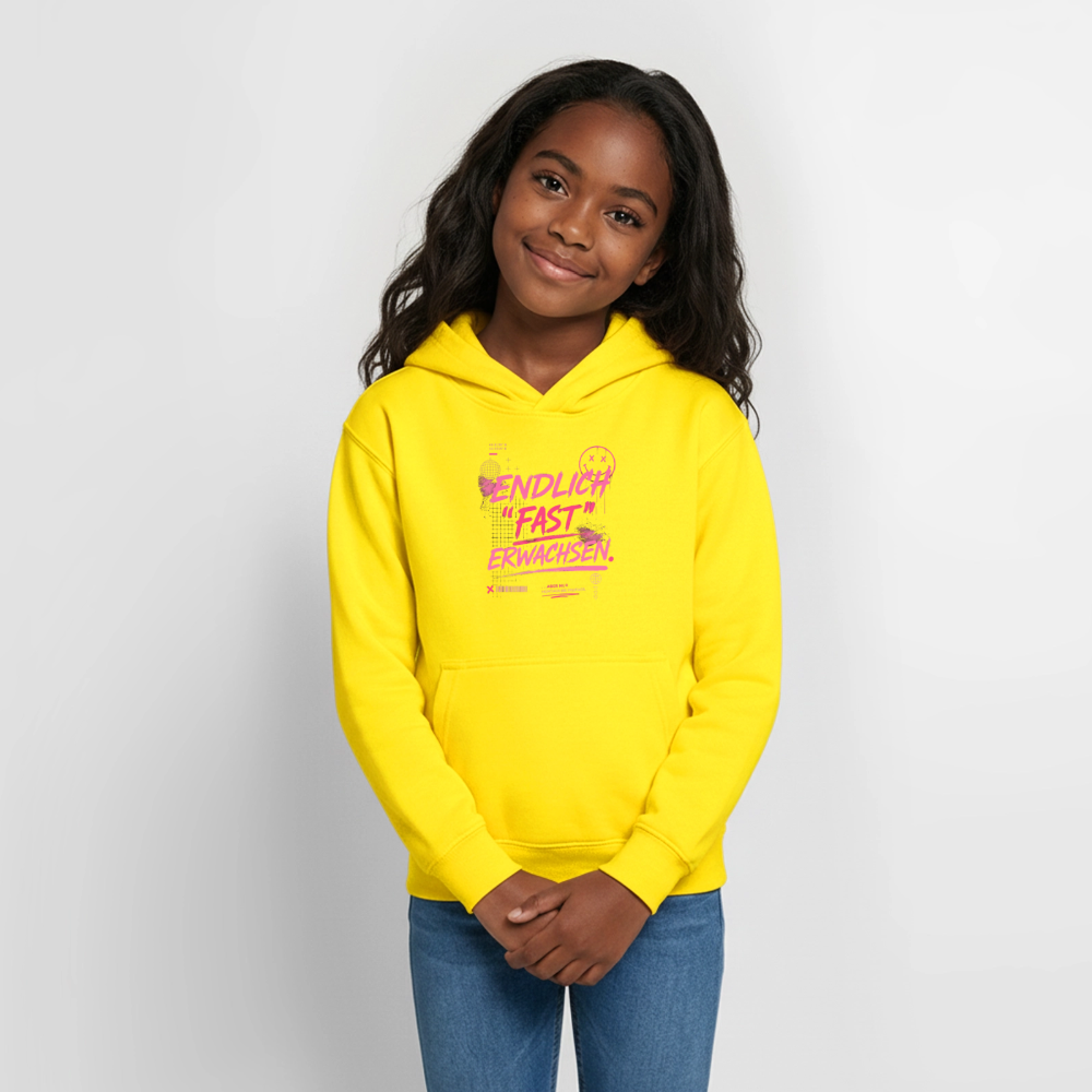 Teenager Hoodie "fast Erwachsen pink"" - Gelb