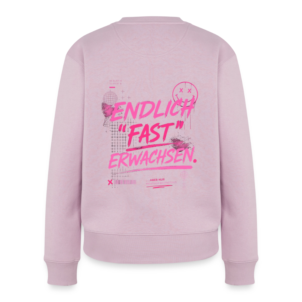 Frauen Premium Pullover " fast Erwachsen pink" - Altrosa