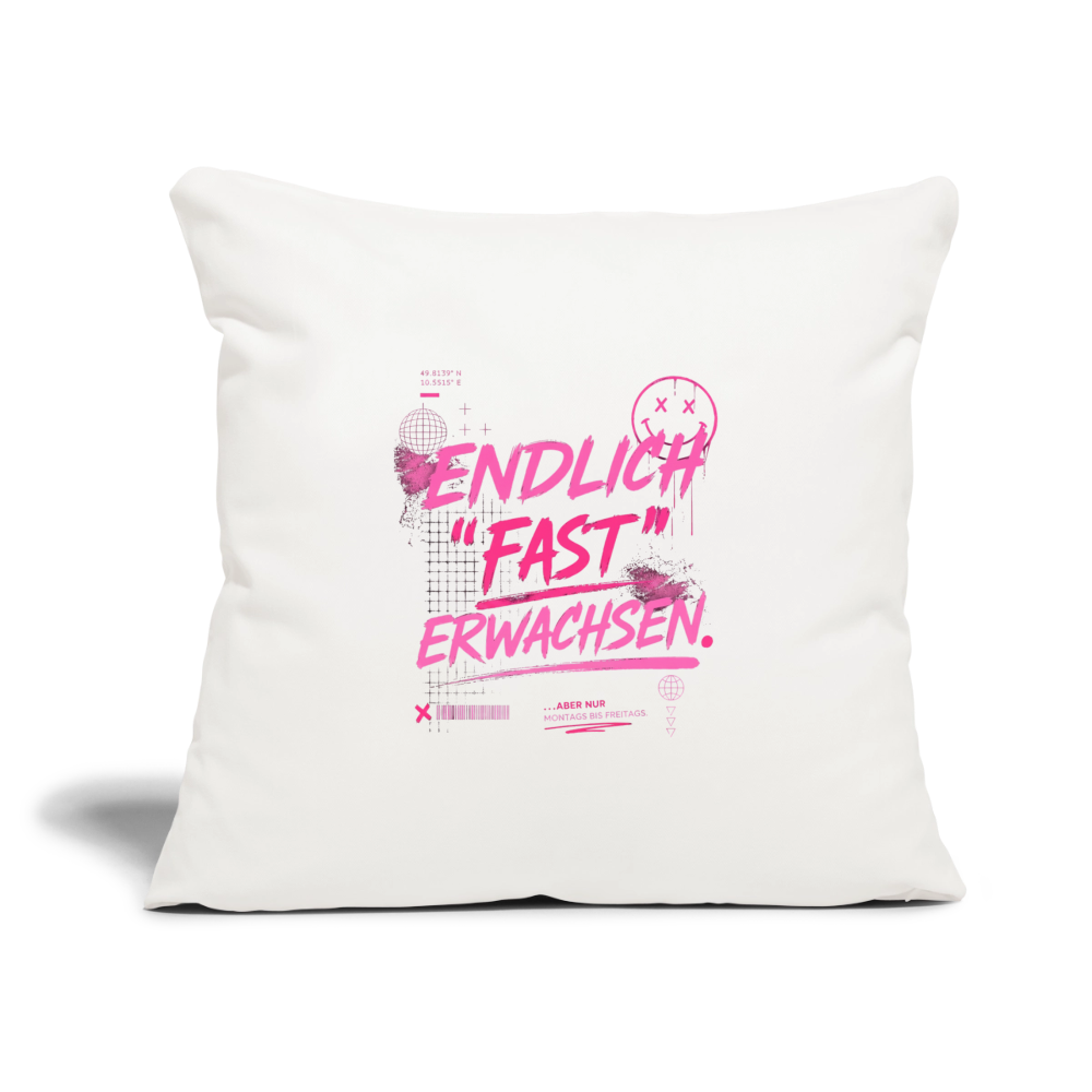Sofakissenbezug 44 x 44 cm "fast Erwachsen pink" - Naturweiß 