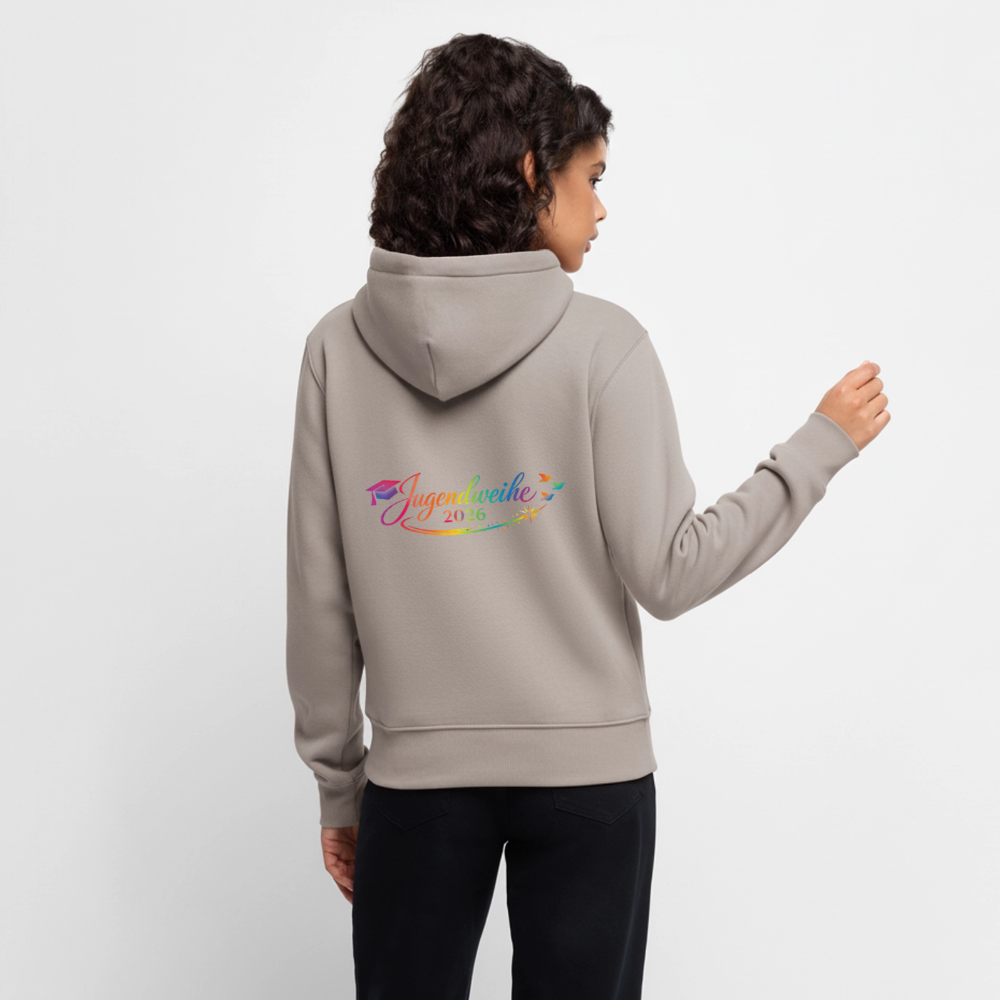 Frauen Premium Hoodie "Jahreslogo 2026" - Taupe