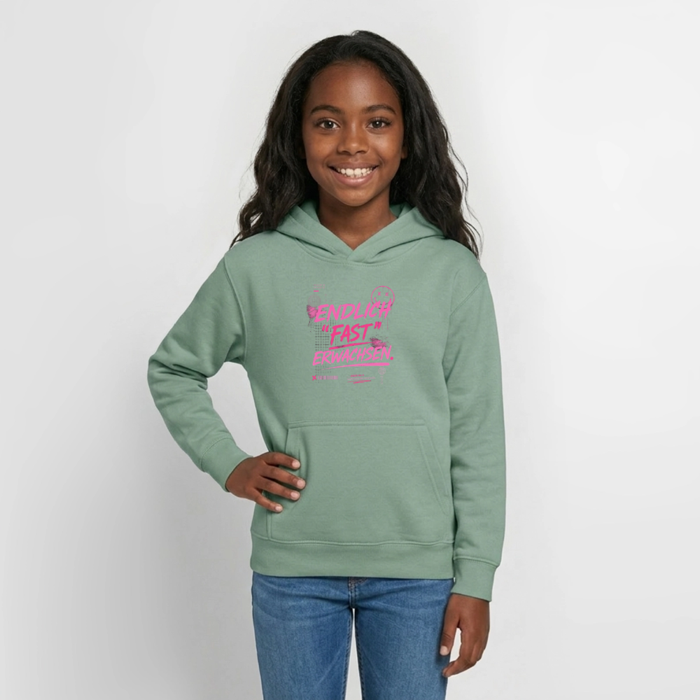 Teenager Hoodie "fast Erwachsen pink"" - Graugrün