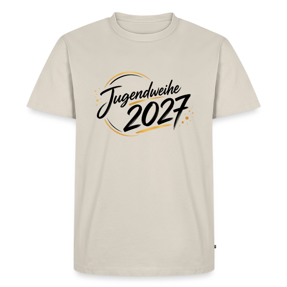Männer Premium T-Shirt "Jahreslogo 2027" - Beige