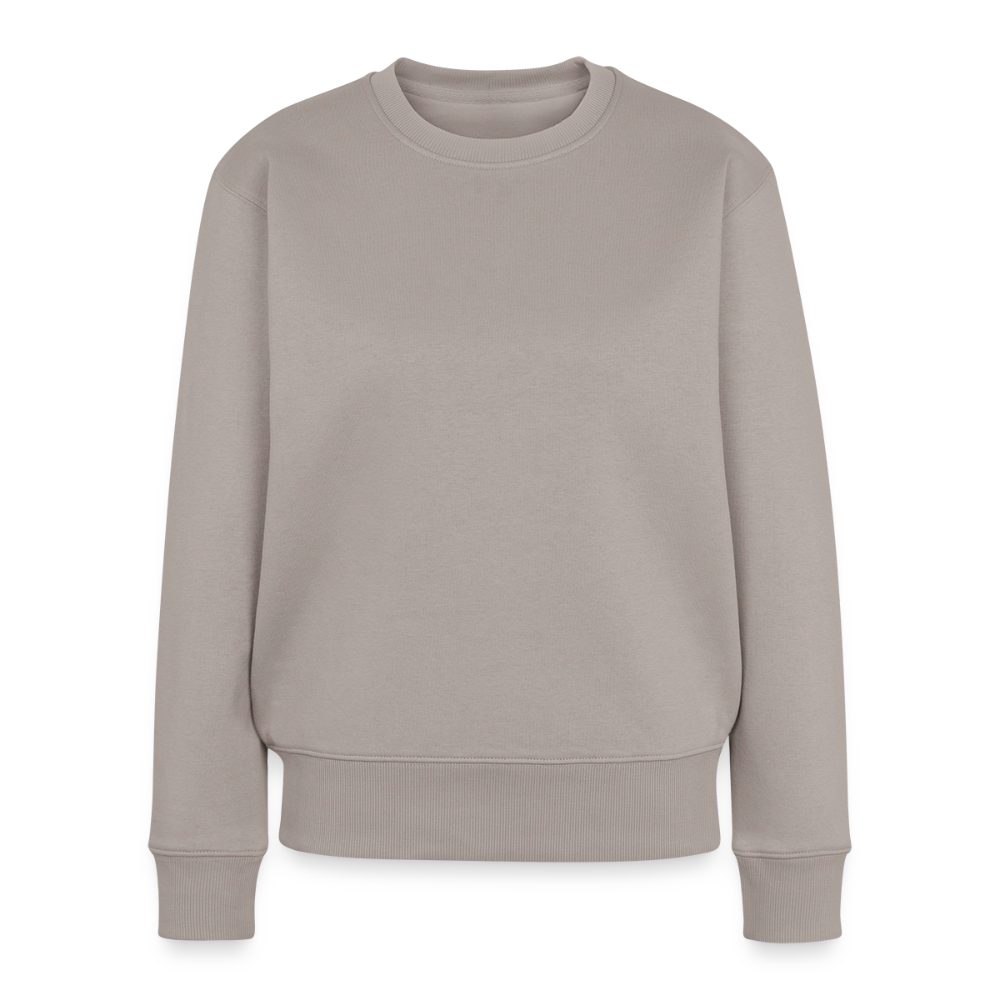 Frauen Premium Pullover " fast Erwachsen pink" - Taupe