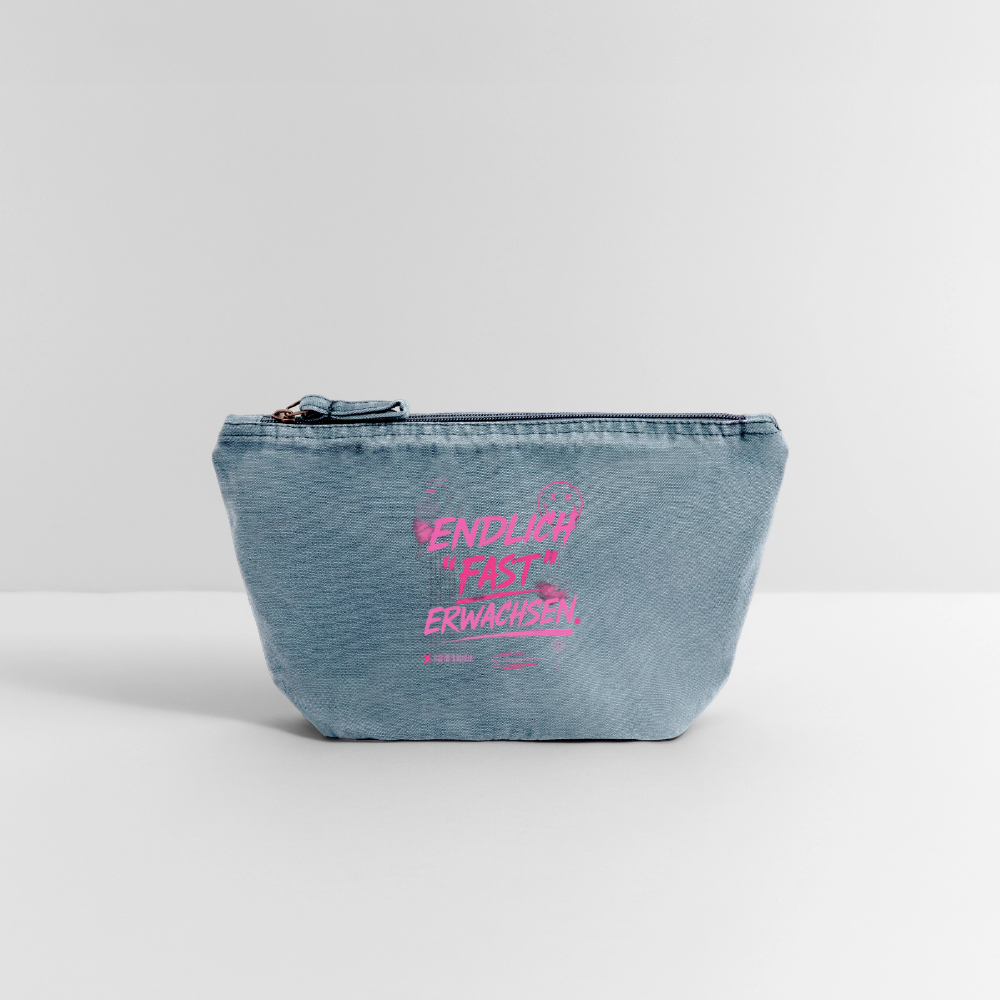 Vintage Reißverschluss-Täschchen  "fast erwachsen pink" - vintage light blue