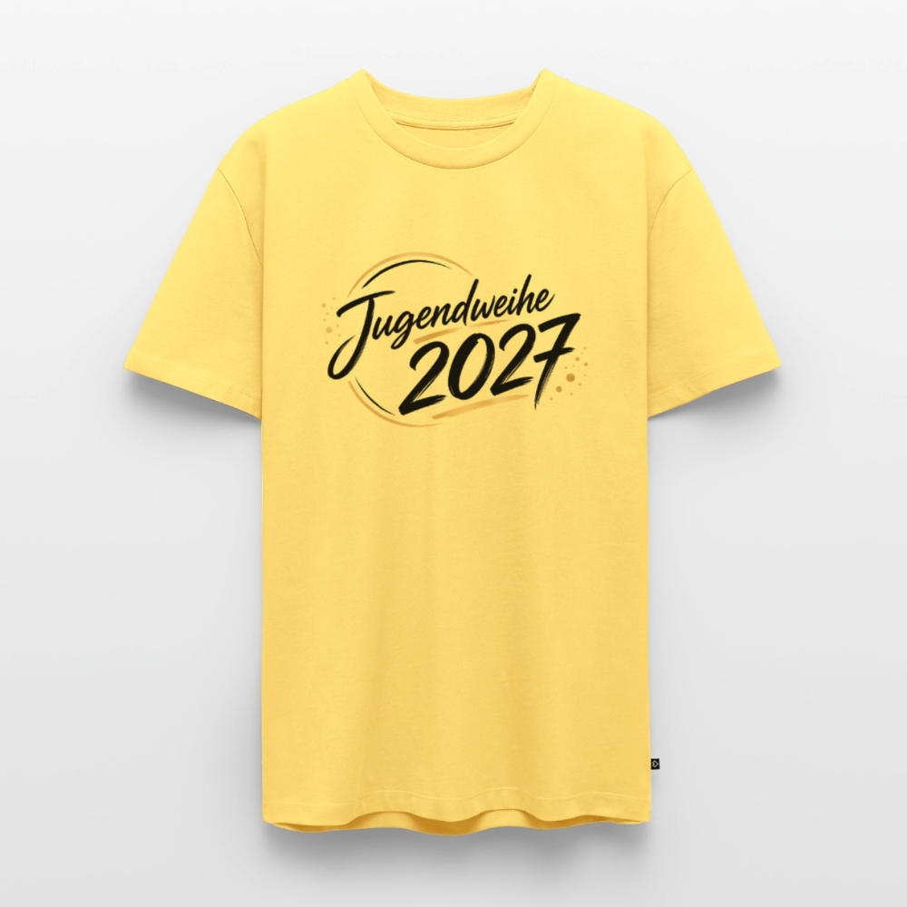 Männer Premium T-Shirt "Jahreslogo 2027" - Pastellgelb