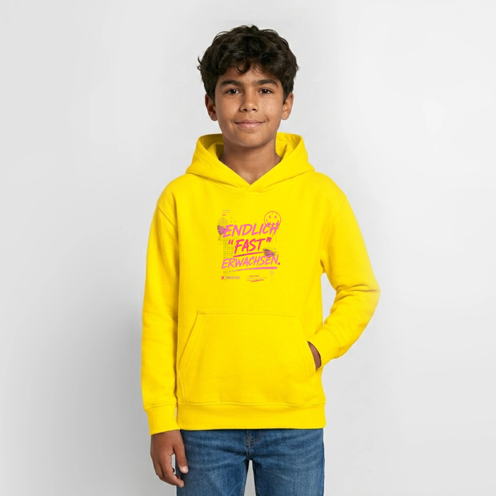 Teenager Hoodie "fast Erwachsen pink"" - Gelb