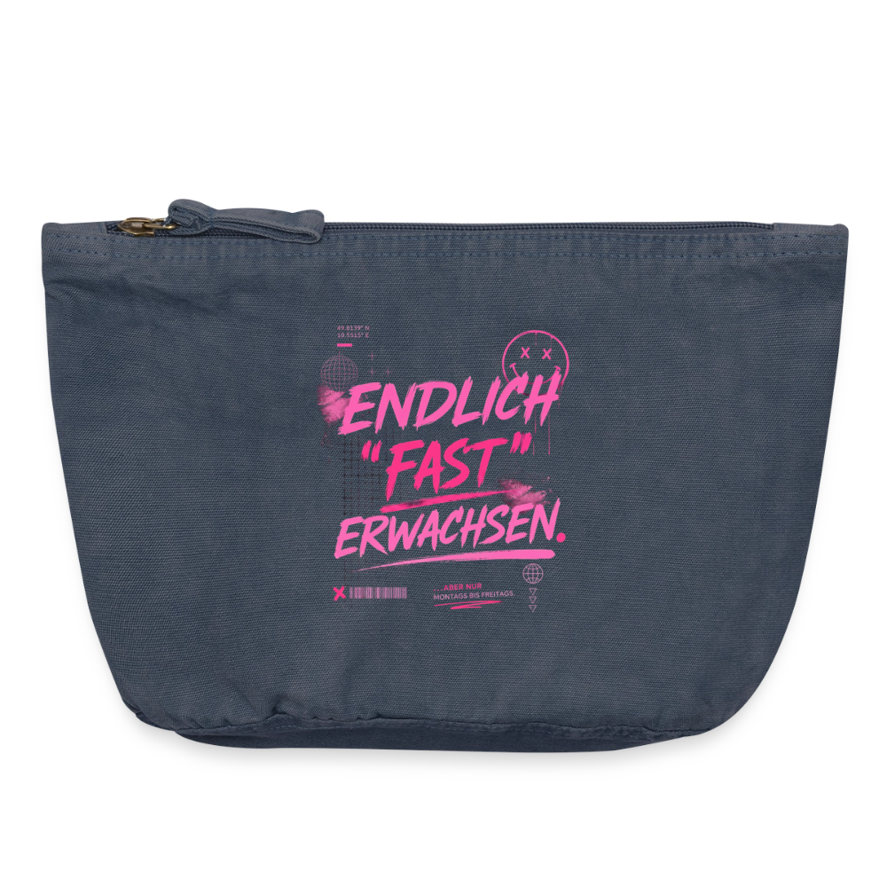 Vintage Reißverschluss-Täschchen  "fast erwachsen pink" - Vintage Denim