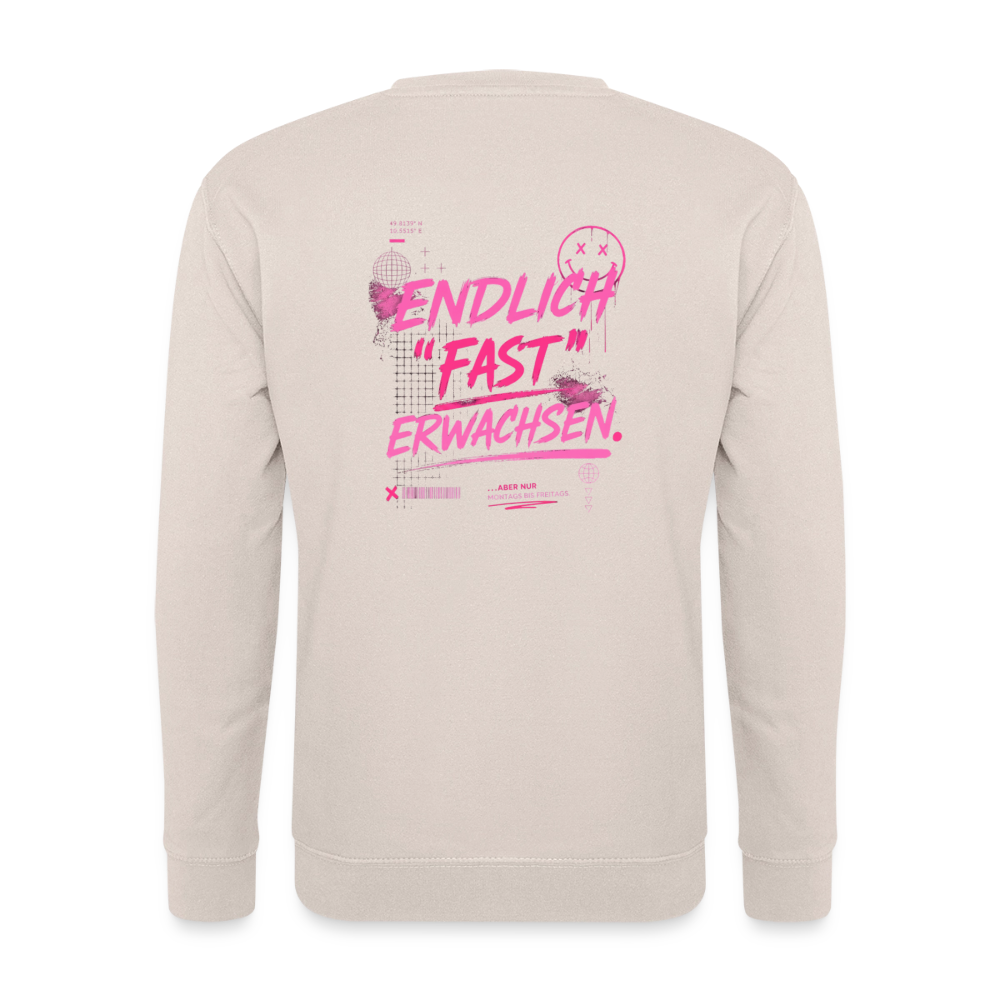 Unisex Pullover " fast Erwachsen pink" - Sand