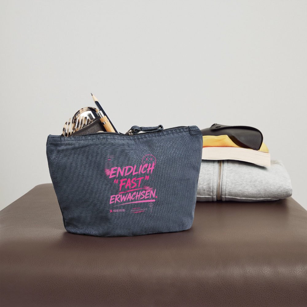 Vintage Reißverschluss-Täschchen  "fast erwachsen pink" - Vintage Denim