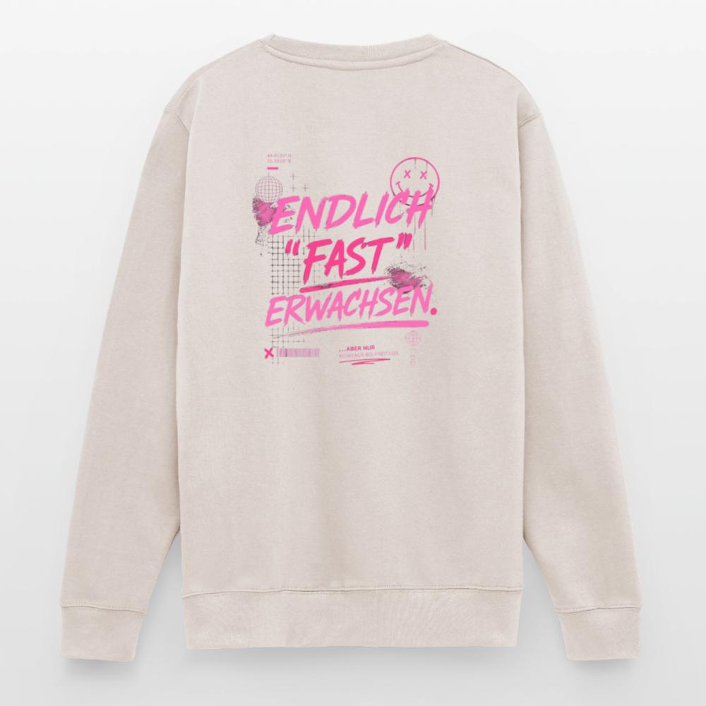 Unisex Pullover " fast Erwachsen pink" - Sand